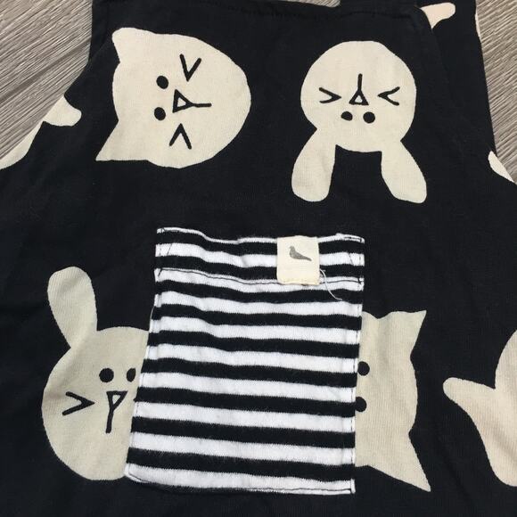 turtledove london Black White rabbit  Cat Dog Print Dungarees 2/3 Years - Picture 6 of 11